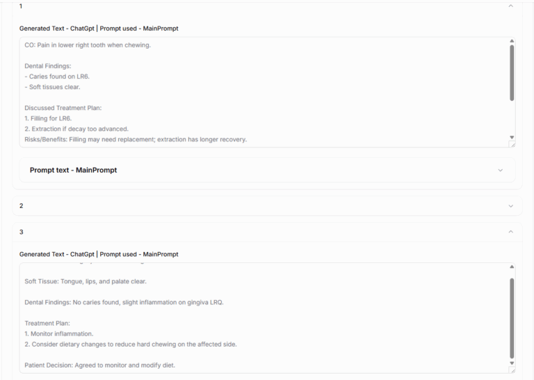 Dental notes and recordings are stored securely